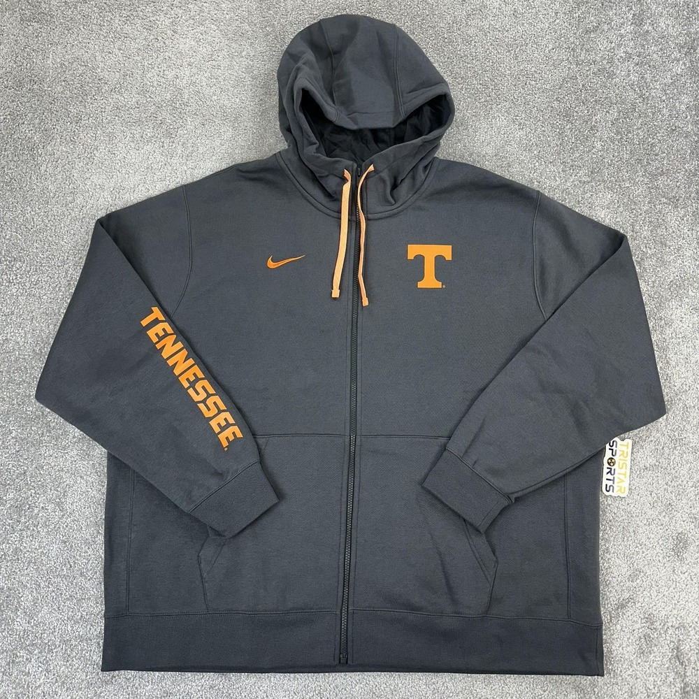 Tennessee Volunteers Hoodie Mens 3XL Gray Nike Full Zip Sweatshirt PE Team Issue